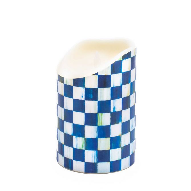 MacKenzie-Childs Royal Check Flicker 6" Pillar Candle