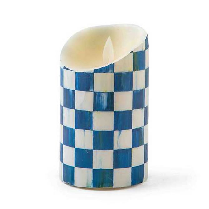 MacKenzie-Childs Royal Check Flicker Pillar Candle, 5"