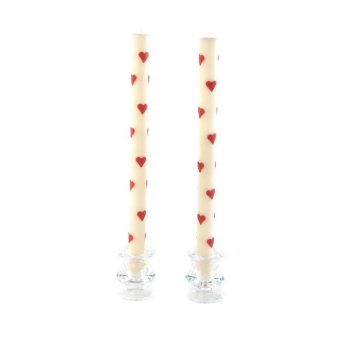 MacKenzie-Childs Heart Dinner Candles, Set of 2