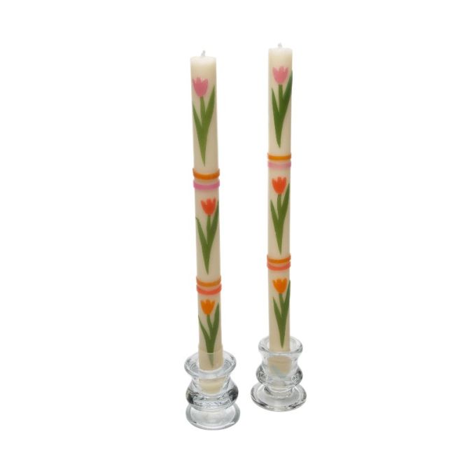 MacKenzie-Childs Tulip Dinner Candles, Set of 2