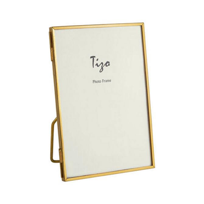 Tizo Ultra Slim Gold Tone Brass Photo Frame, 4x6