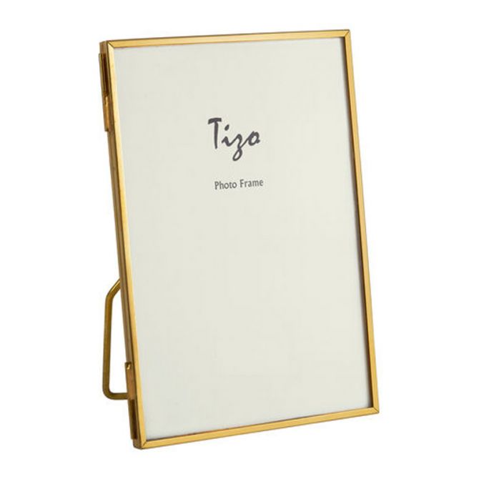 Tizo Ultra Slim Gold Tone Brass Photo Frame, 5x7