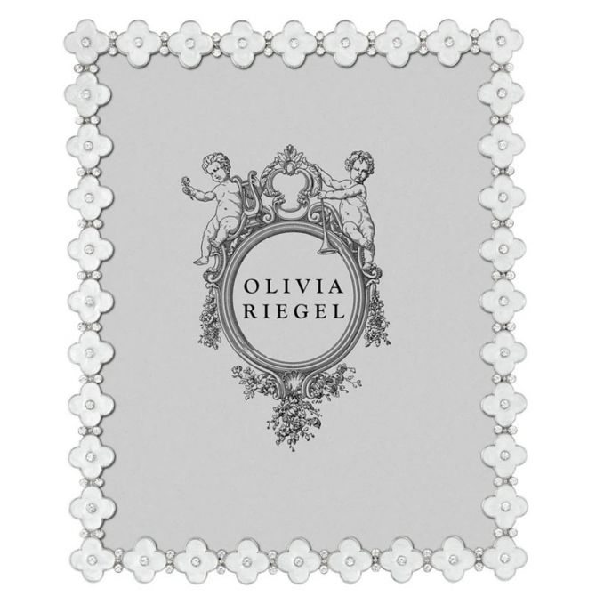 Olivia Riegel White Enamel Clover Frame, 8x10