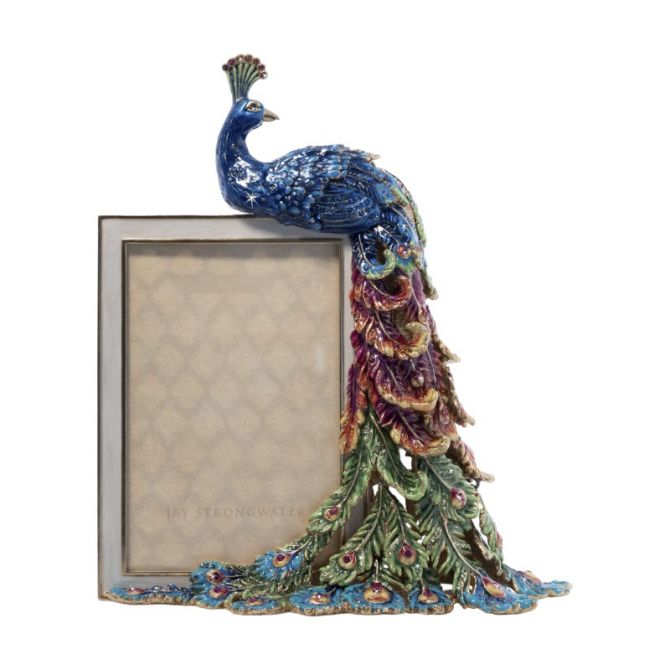 Jay Strongwater Eve Rainbow Peacock Frame, 4x6