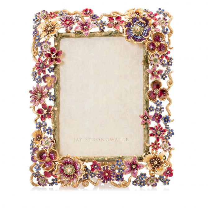 Jay Strongwater Ophelia Cluster Floral 5x7 Frame, Bouquet