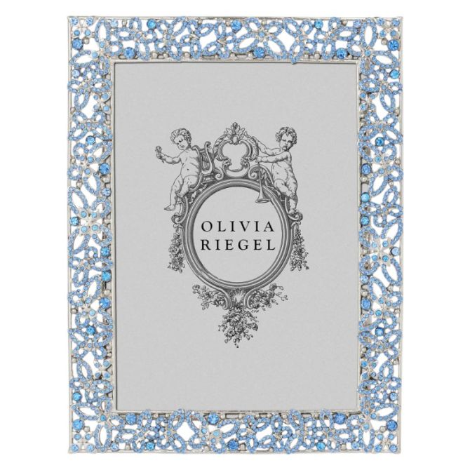 Olivia Riegel Silver Papillon with Light Sapphire Crystals Frame, 5x7