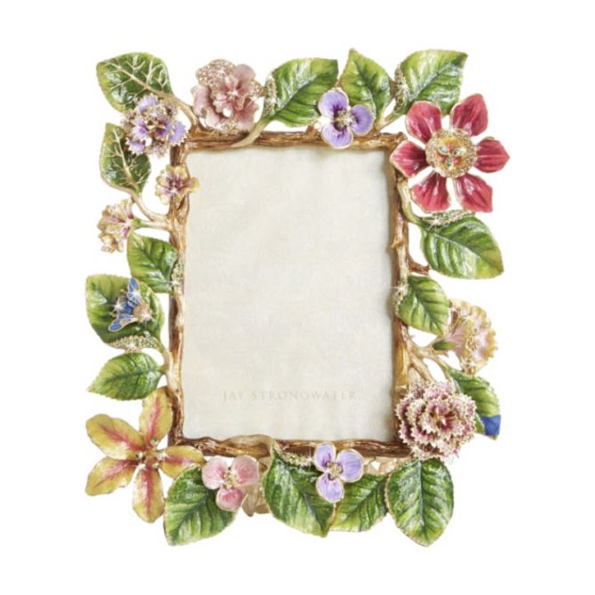 Jay Strongwater Lars Dutch Floral 5x7 Frame, Flora