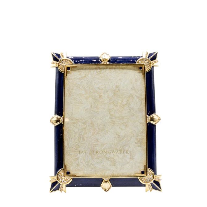 Jay Strongwater Geraldine Art Deco Delft Garden Frame, 5x7