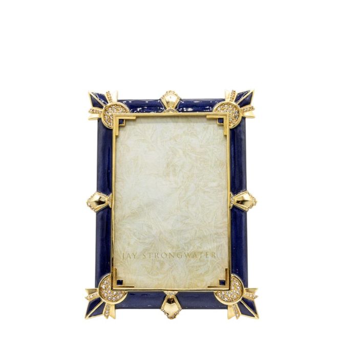 Jay Strongwater Ruth Art Deco Delft Garden Frame. 4x6