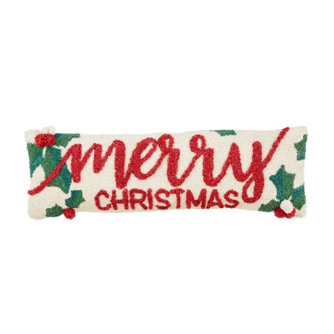 Mud Pie Holly Merry Christmas Pillow