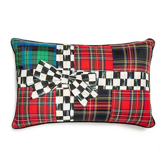 MacKenzie-Childs Tartastic Bow Lumbar Pillow