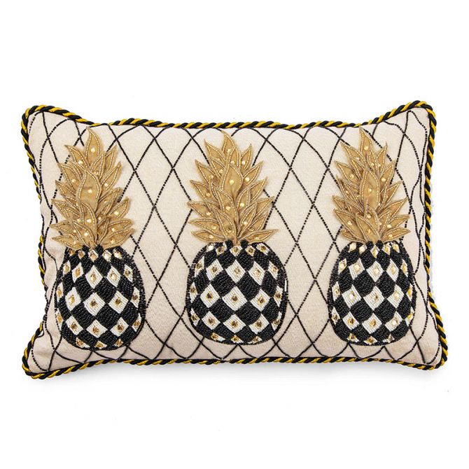 MacKenzie-Childs Pineapple Ivory Lumbar Pillow