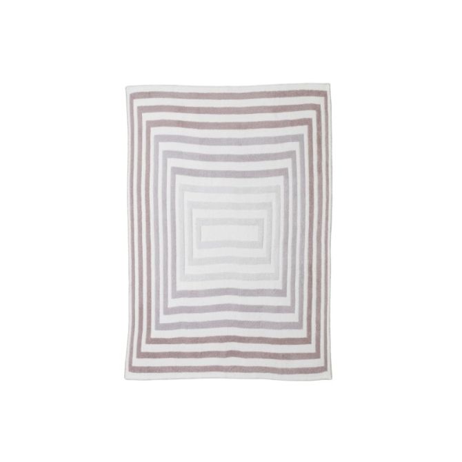 Barefoot Dreams Cozychic Throw, Textured Stripe Taupe