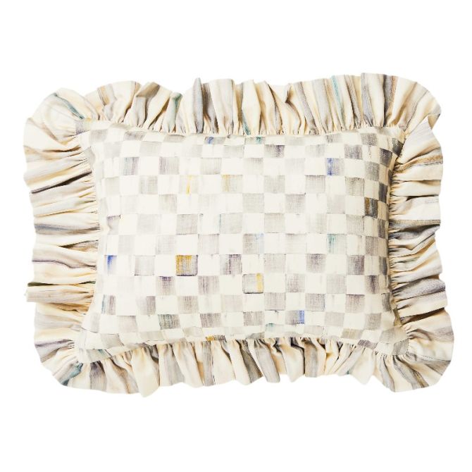 MacKenzie-Childs Sterling Check Ruffle Lumbar Pillow