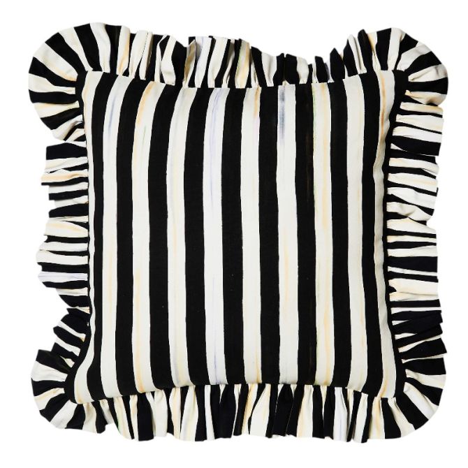 MacKenzie-Childs Courtly Stripe Ruffle Throw Pillow