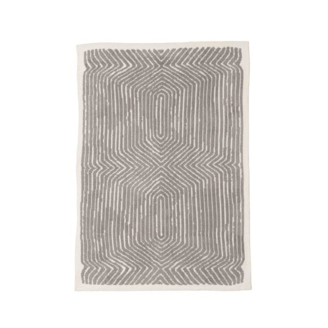 Barefoot Dreams Cozychic Asscher Throw, Cream and Pewter