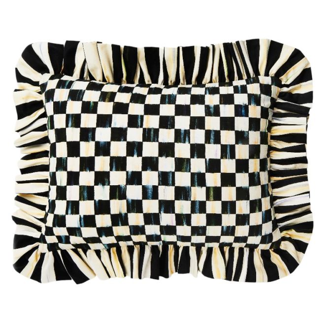 MacKenzie-Childs Courtly Check Ruffle Lumbar Pillow