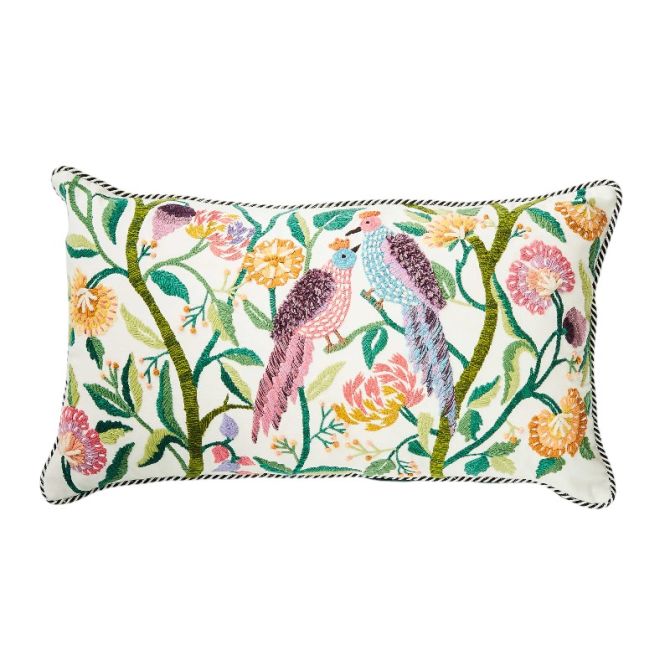 MacKenzie-Childs Carnivale Two Birds Lumbar Throw Pillow