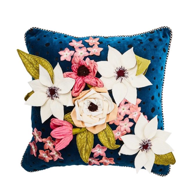 MacKenzie-Childs Fair Tale Floral Throw Pillow