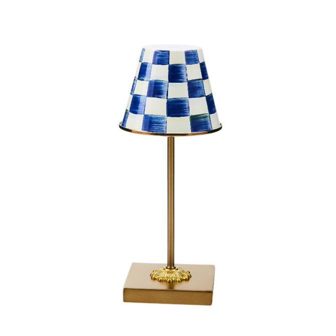 MacKenzie-Childs Royal Check LED Rechargeable Café Table Lamp