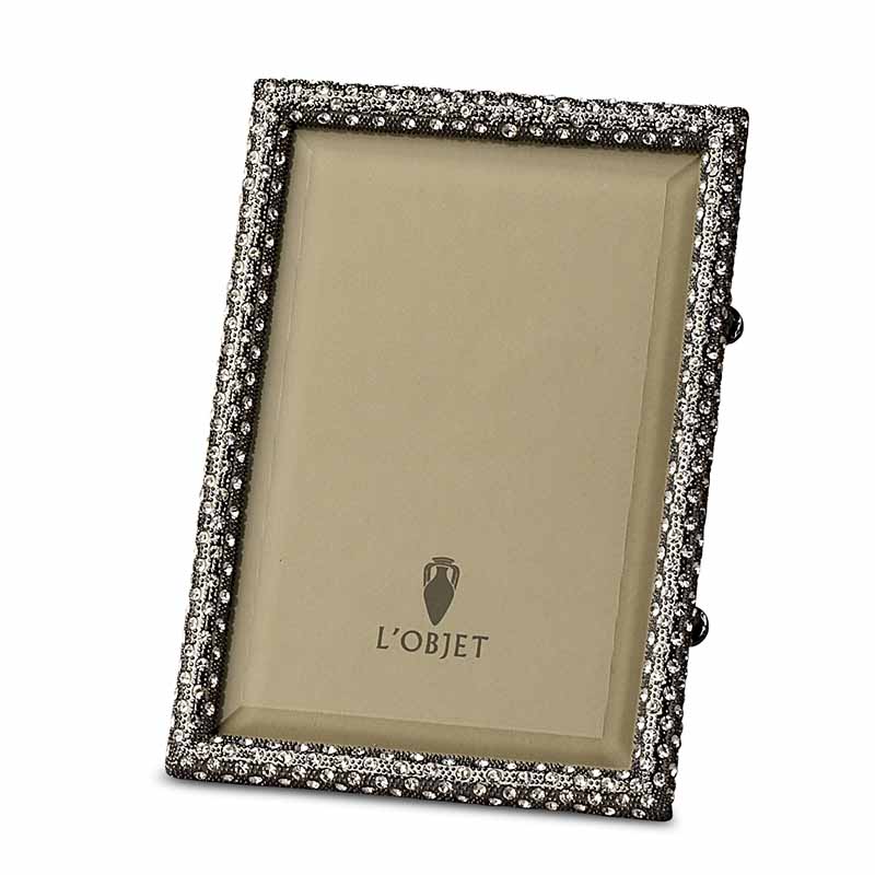 L'Objet Noir Oxidized Platinum Frame with Swarovski Crystals, 5x7 ...