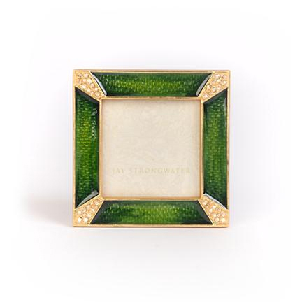 Jay Strongwater Leland PavÃƒÂ© Corner Emerald Square Frame, 2"