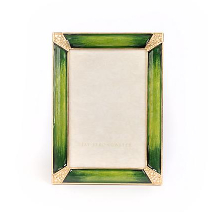 Jay Strongwater Leonard PavÃƒÂ© Corner Emerald Frame, 4x6