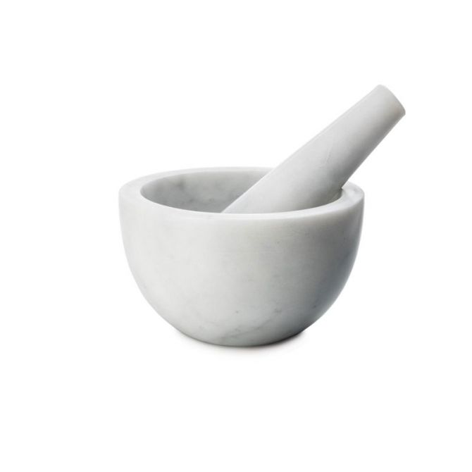 Simon Pearce Marble Mortar and Pestle, White