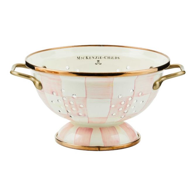 MacKenzie-Childs Rosy Check Colander, Small