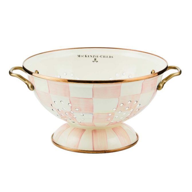 MacKenzie-Childs Rosy Check Colander, Large