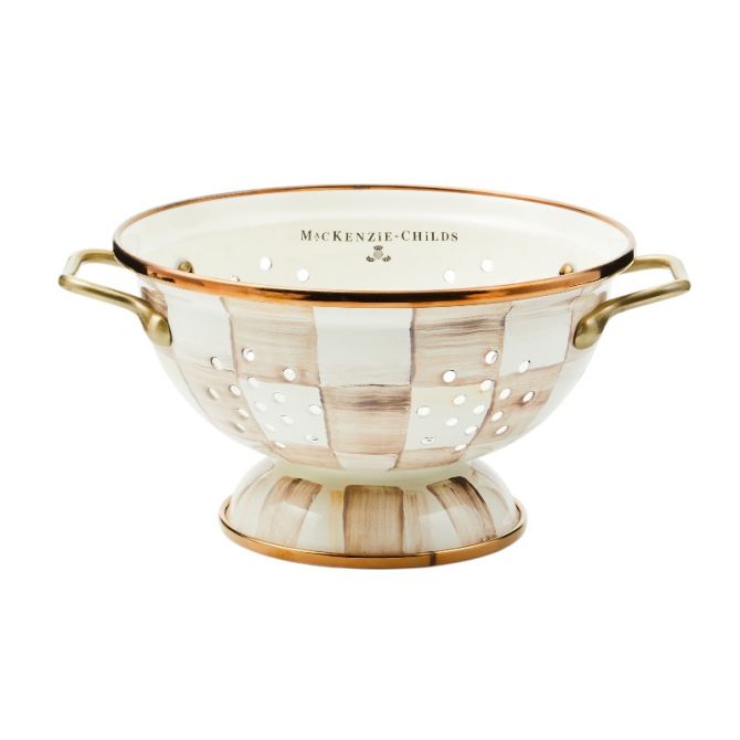 MacKenzie-Childs Mocha Check Colander, Small