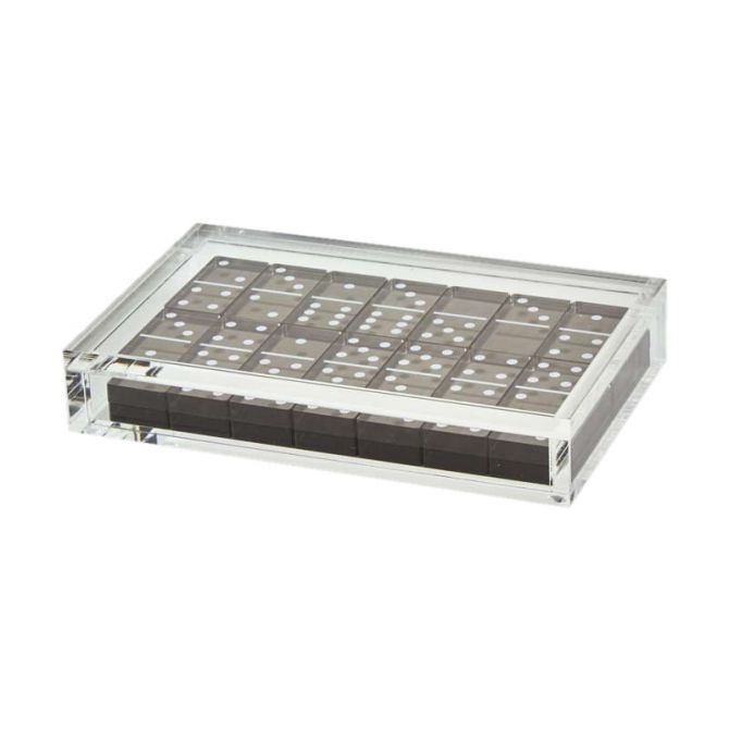 Tizo Acrylic Domino Set, Silver