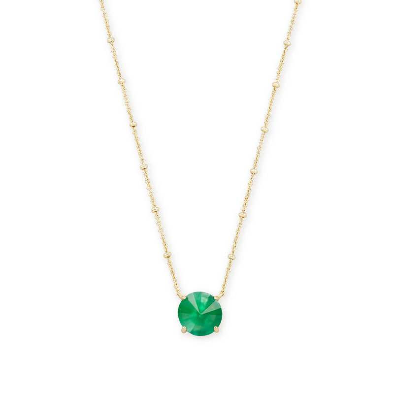 Kendra Scott Jolie Short Gold Pendant in Jade Green Illusion | Borsheims