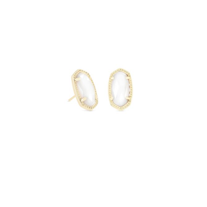 Kendra Scott Ellie Gold Tone Earrings, White Mother of Pearl