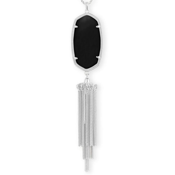 Kendra Scott Rayne Silver Necklace in Black