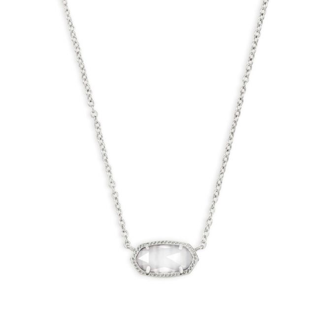 Kendra Scott Elisa Silver Necklace, Slate Cats Eye