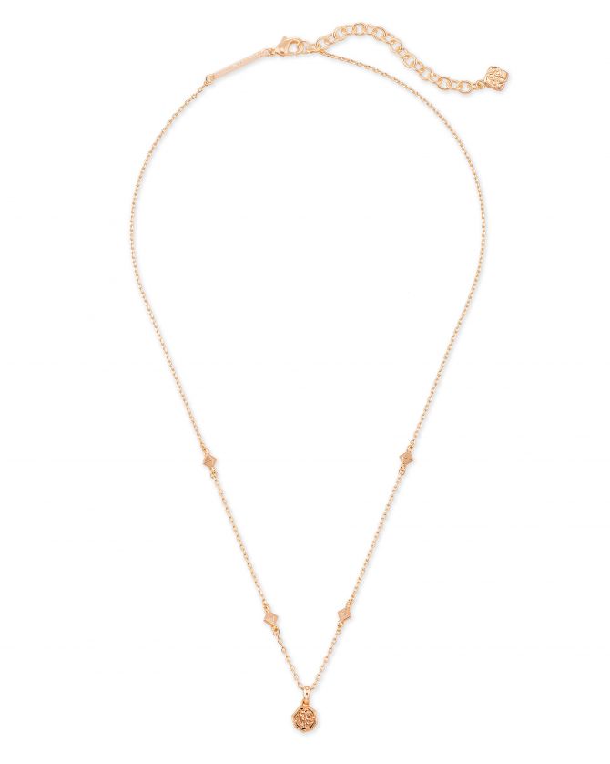 Nola Rose Gold Pendant Necklace in Rose Gold Drusy