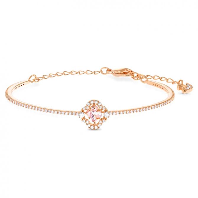 Swarovski Sparkling Dance Bangle, Pink and Rose Gold Tone