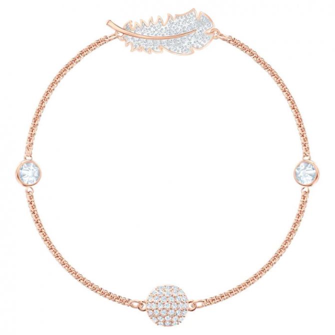 Swarovski Remix Collection White Feather Strand, Rose Gold Tone