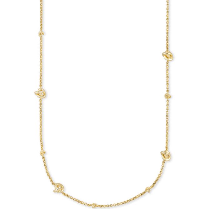 Kendra Scott Presleigh Love Knot Adjustable Necklace in Gold Tone