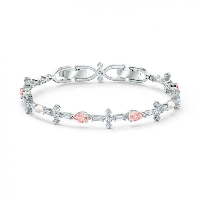 Swarovski Pink Perfection Bracelet, Silver Tone