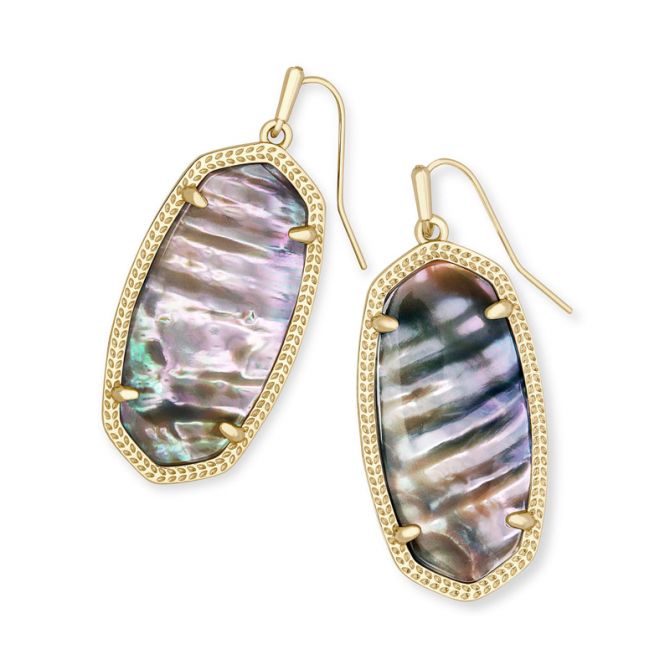 Kendra Scott Elle Gold Drop Earrings in Nude Abalone