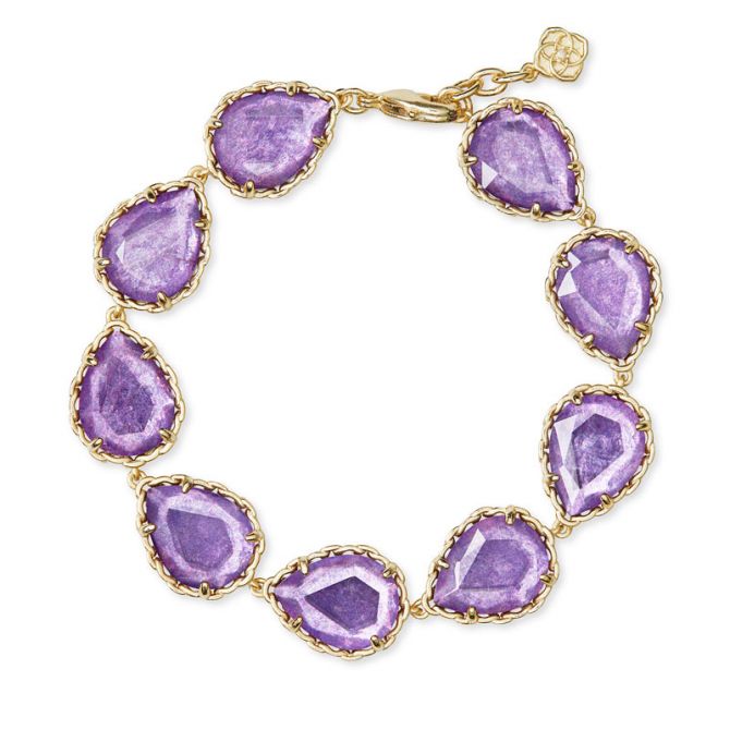 Kendra Scott Kenzie Gold Link Bracelet, Purple Mica