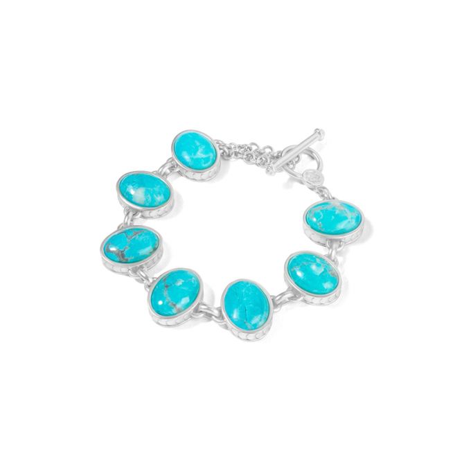 Spartina 449  Naia Oval Toggle Turquoise Bracelet, Silver