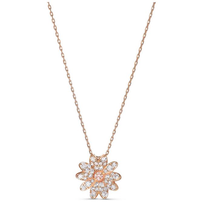 Swarovski Rose Gold- Toned Eternal Flower Pink Pendant