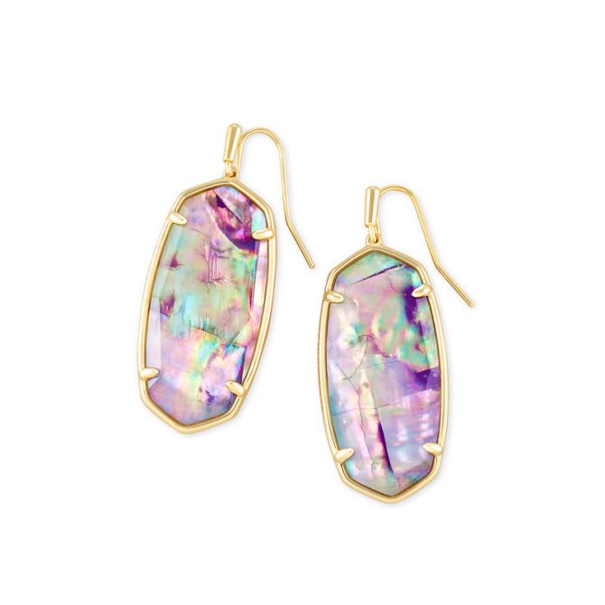 Kendra Scott Elle Gold Drop Earrings, Lilac Abalone