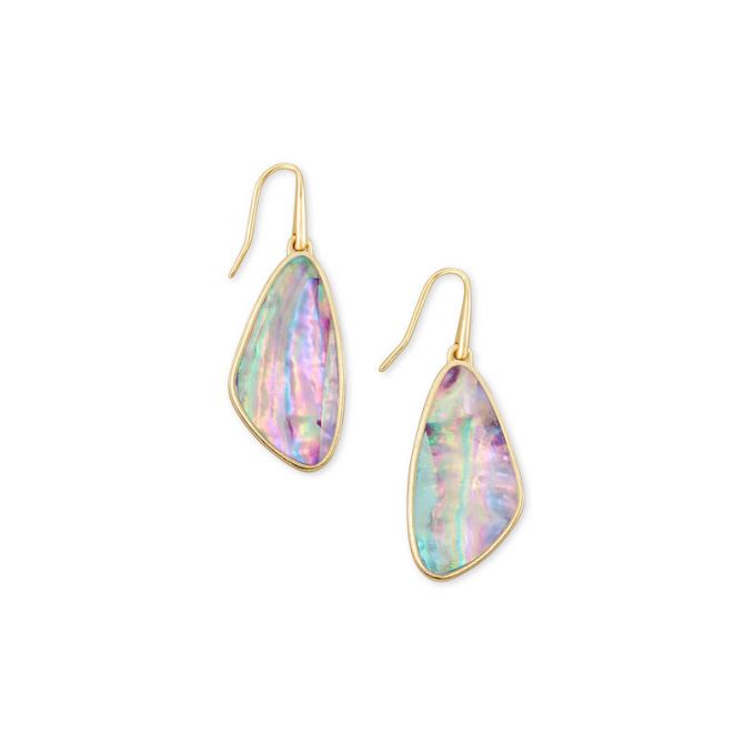 Kendra Scott Mckenna Gold Small Drop Earrings, Lilac Abalone