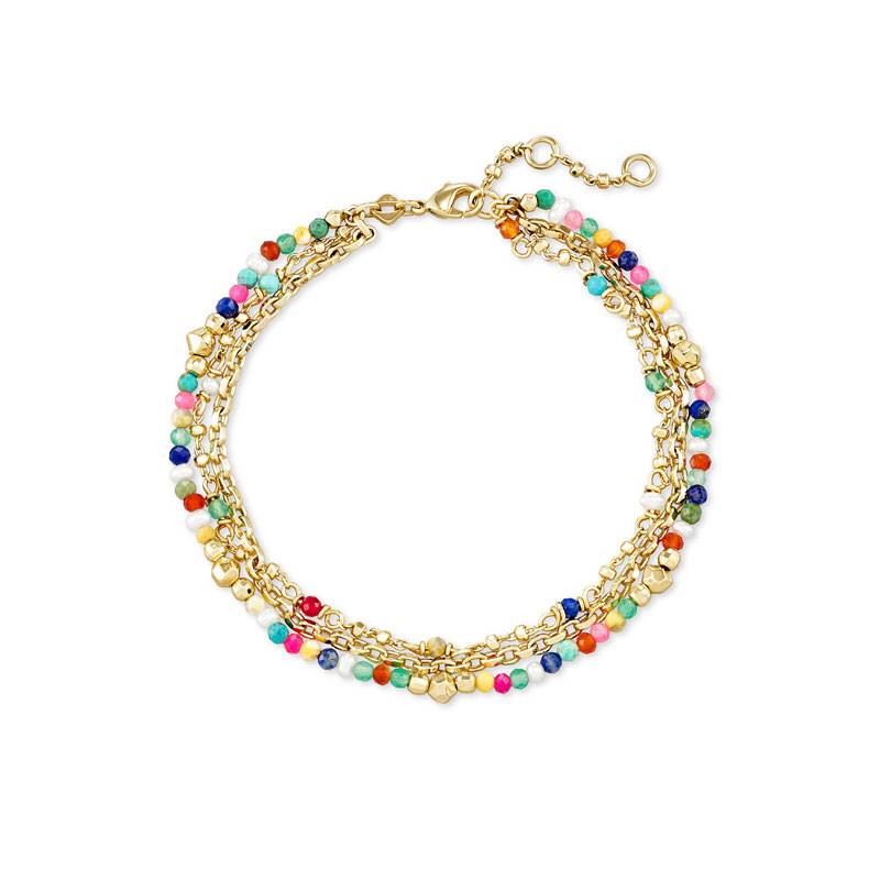 Kendra Scott Scarlet Gold Tone Chain Bracelet in Multi Color | Borsheims