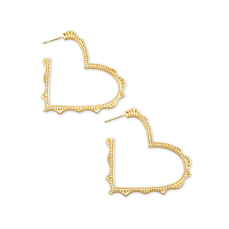 Kendra Scott Sophee Heart Hoop Earrings in Gold Tone | Borsheims