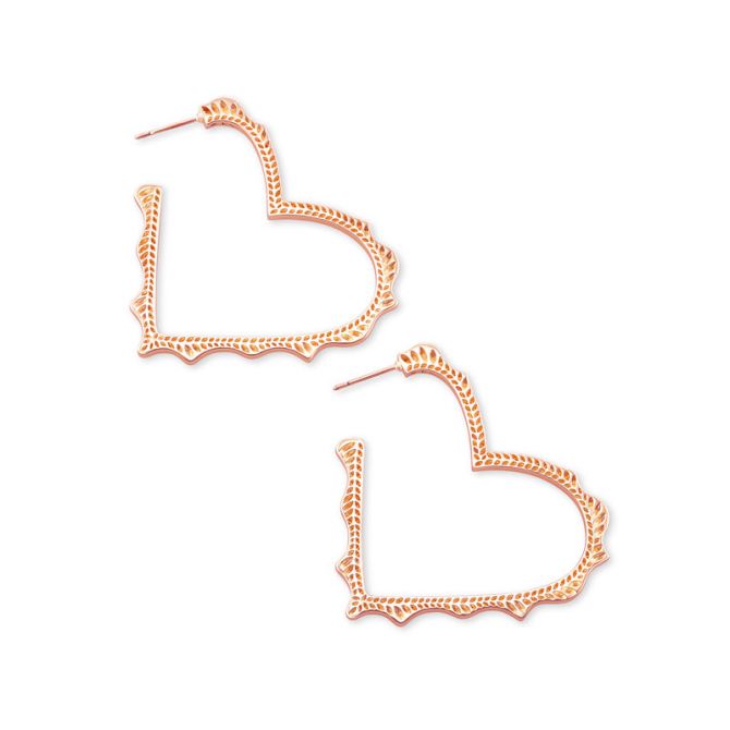 Kendra Scott Sophee Heart Hoop Earrings in Rose Gold Tone